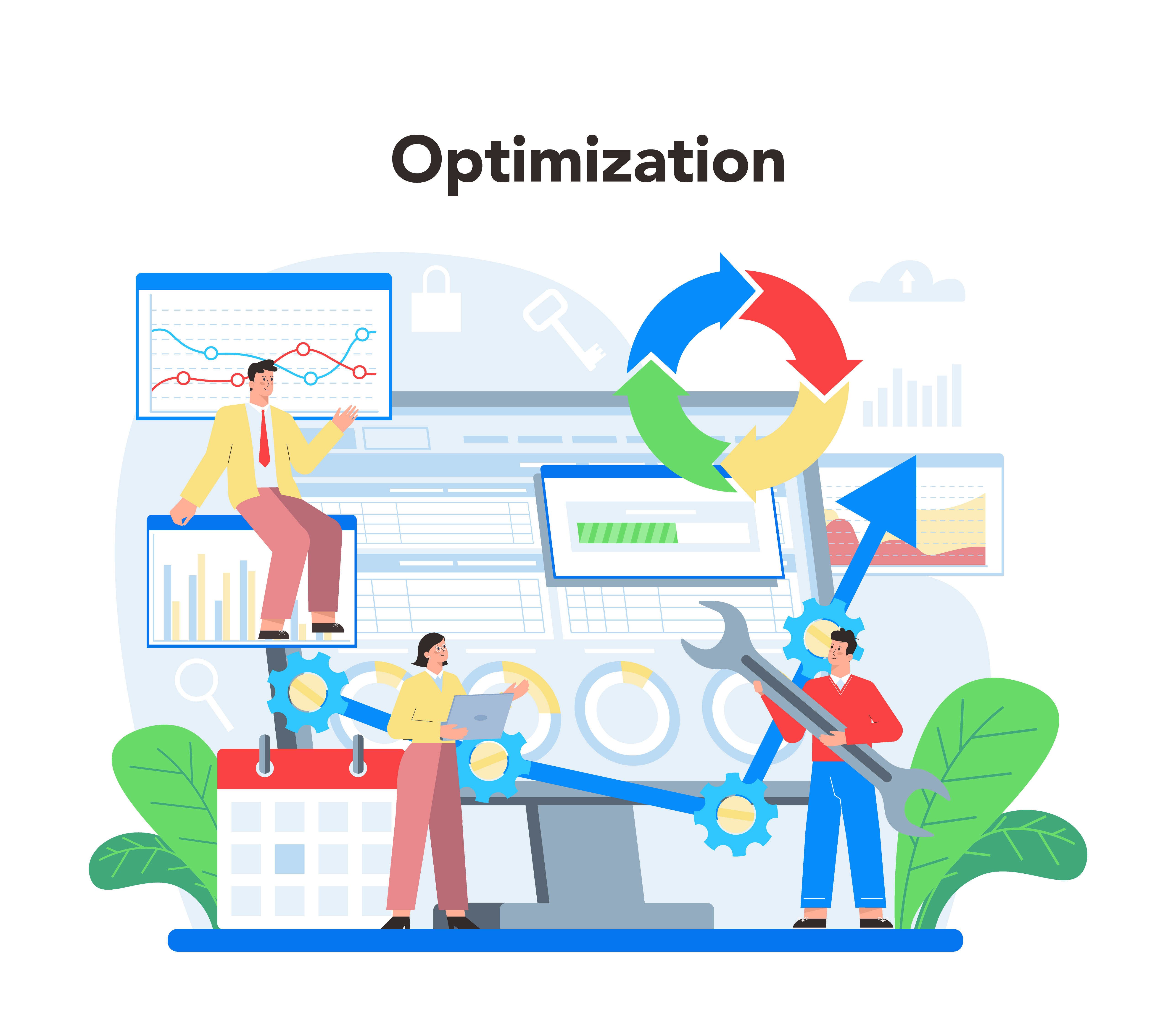Website analyst concept. Web page improvement for business