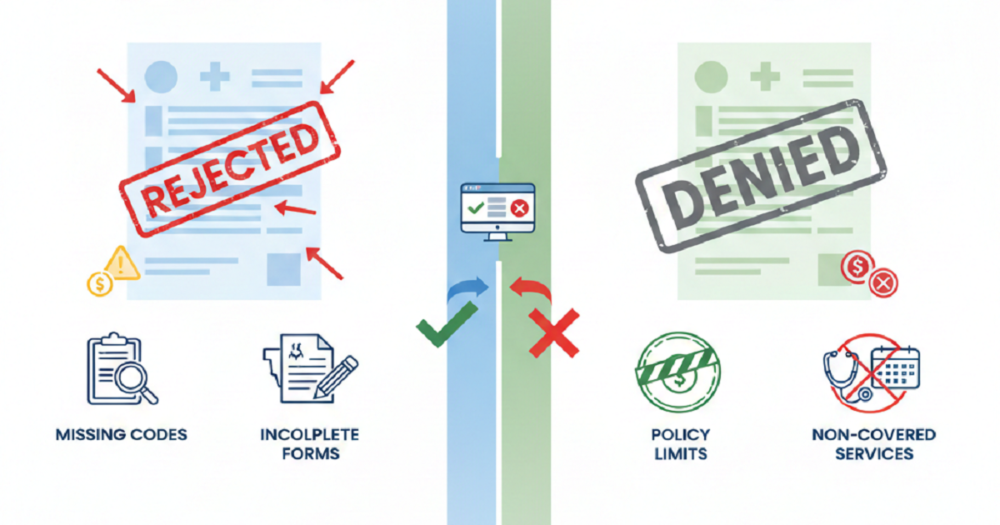 claim rejection vs denial